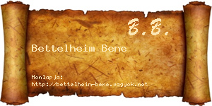 Bettelheim Bene névjegykártya